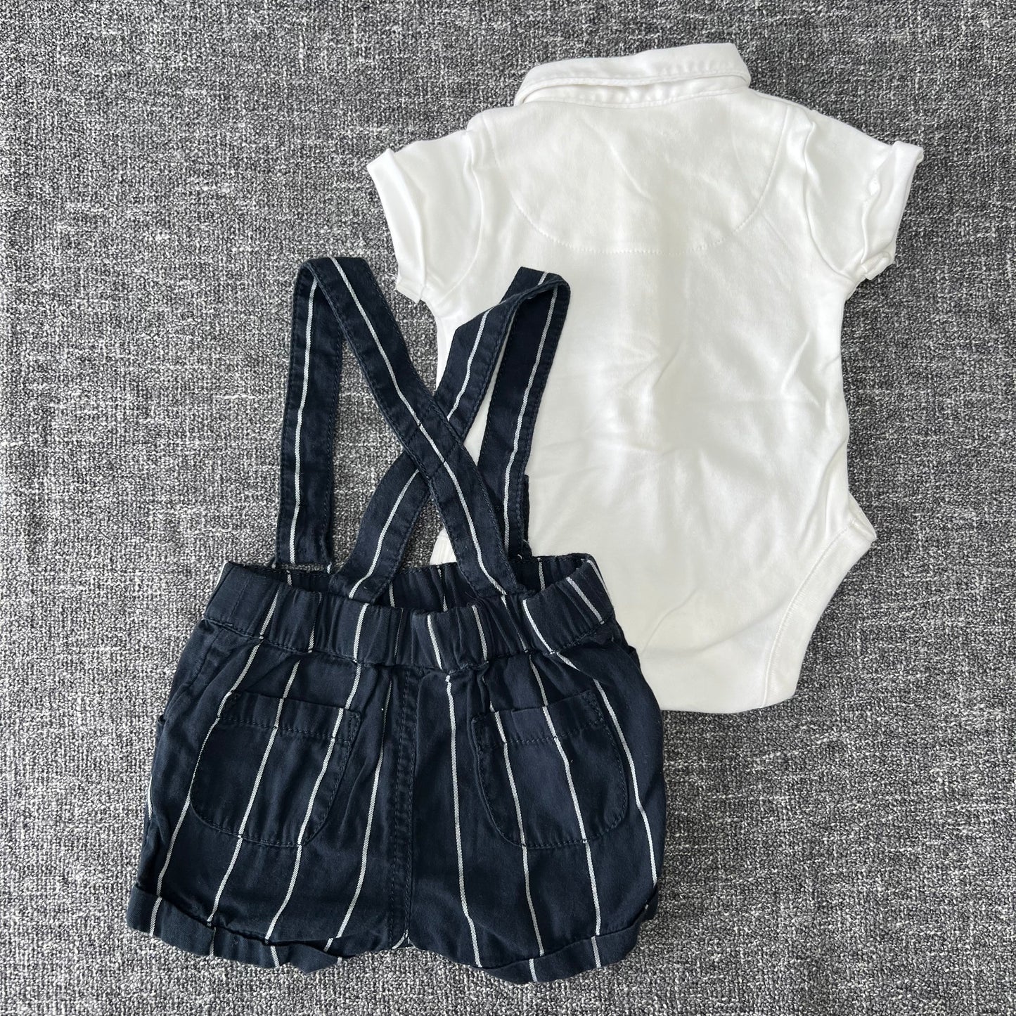 Boys Newborn Summer Dungarees and Bodysuit Outfit