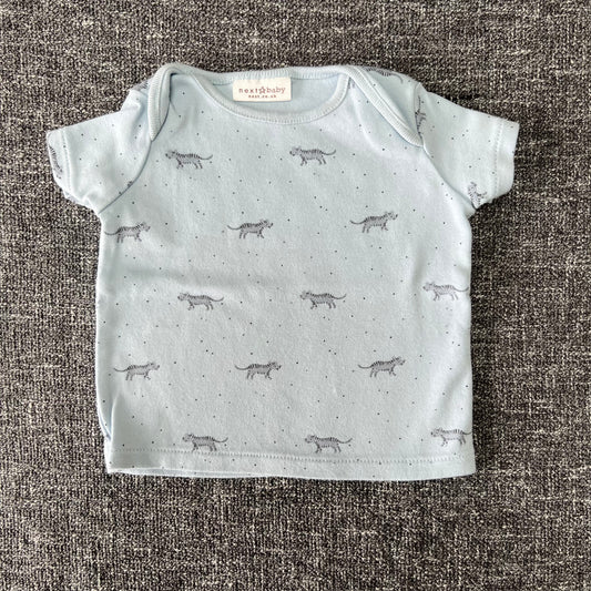 Boys Newborn Blue T-shirt With Tigers