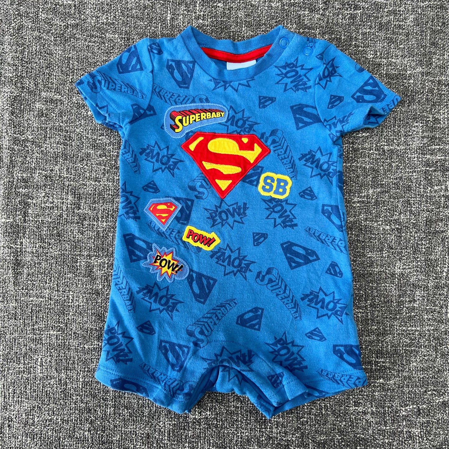 Boys Newborn Summer Romper "Superbaby"