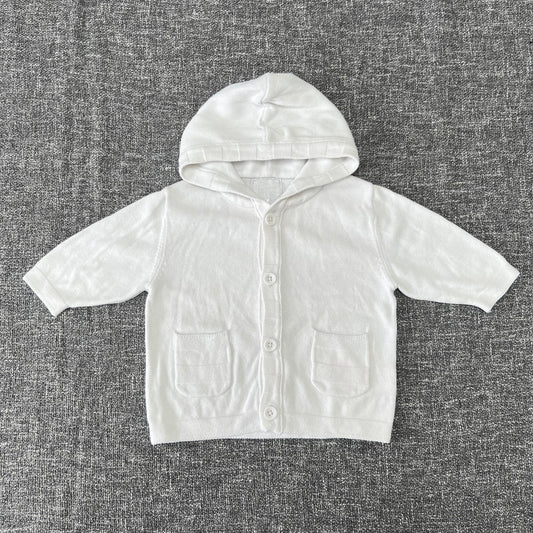 Unisex 0-3 Months Summer White Hoodie