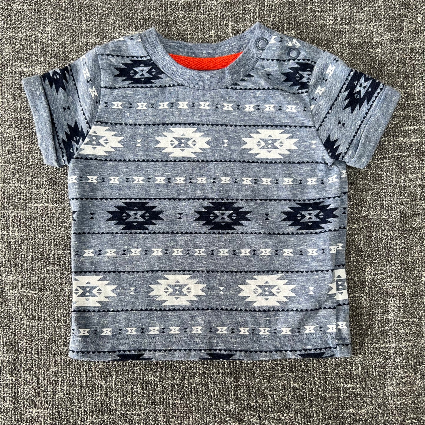 Boys Newborn Blue Patterned T-shirt