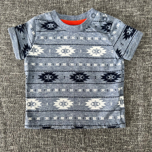 Boys Newborn Blue Patterned T-shirt