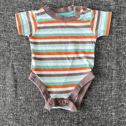 Boys Newborn Striped Short Sleeved Bodysuit