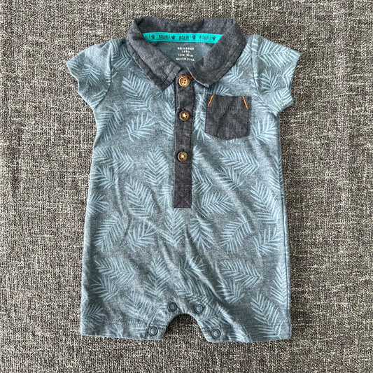 Boys Newborn Palm Print Summer Romper