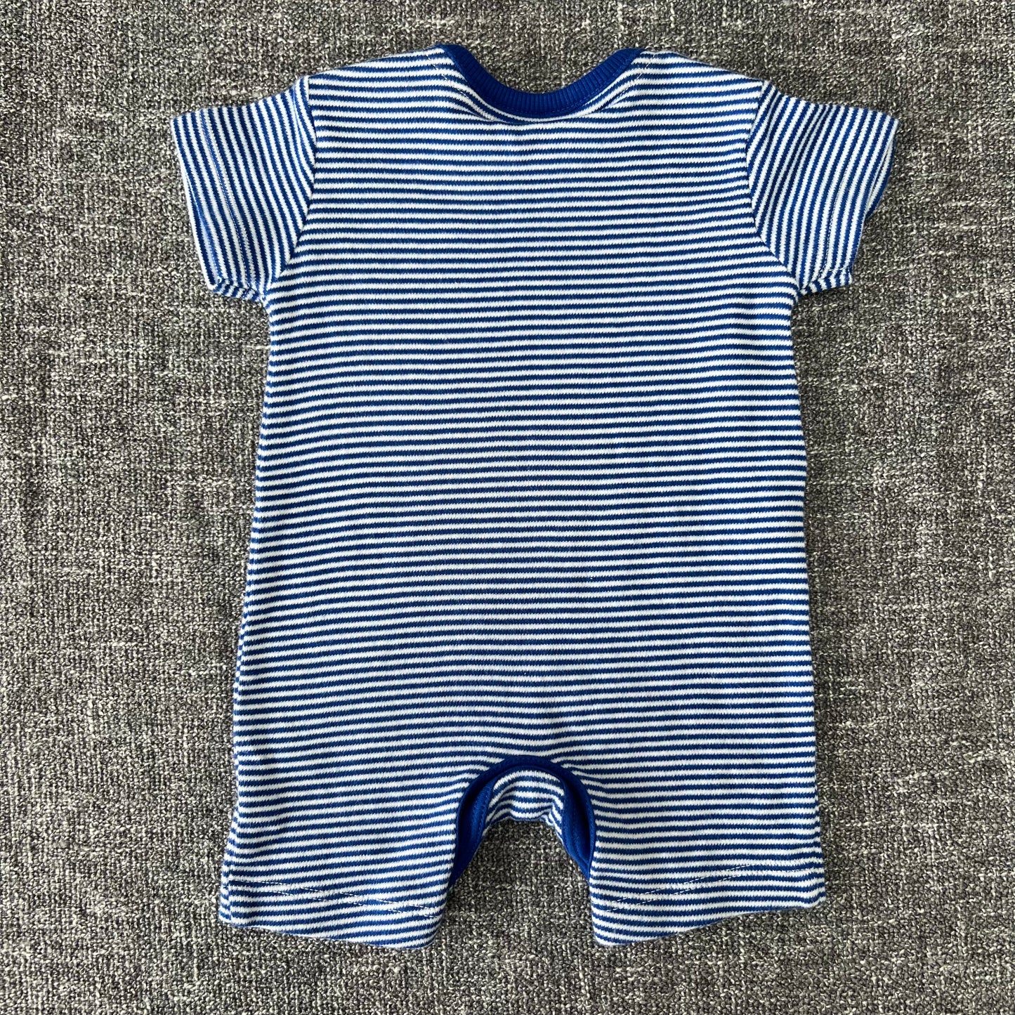 Boys Newborn Blue Striped Summer Romper