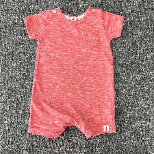 Boys 0-3 Month Red Summer Romper