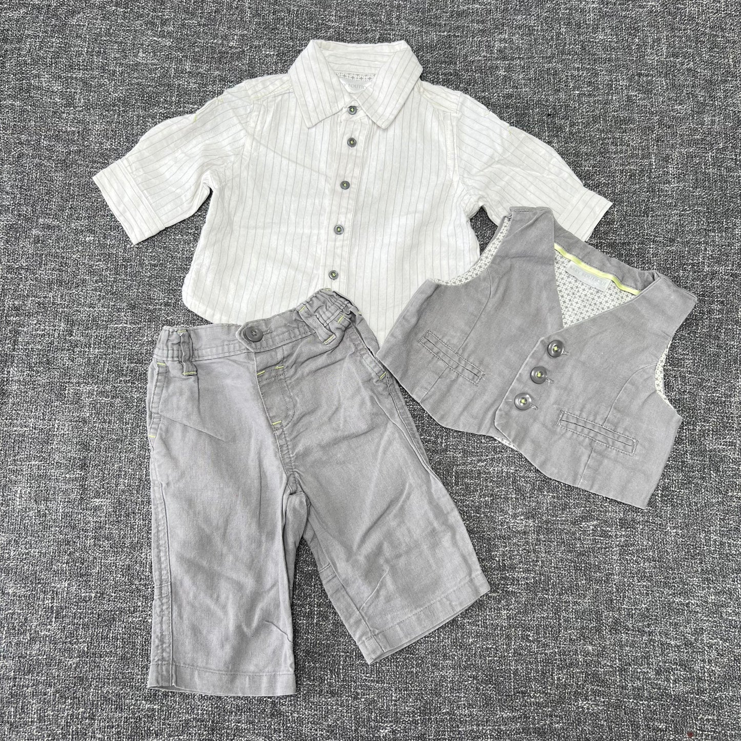 Boys 0-3 Month Trousers, Shirt and Waistcoat Outfit