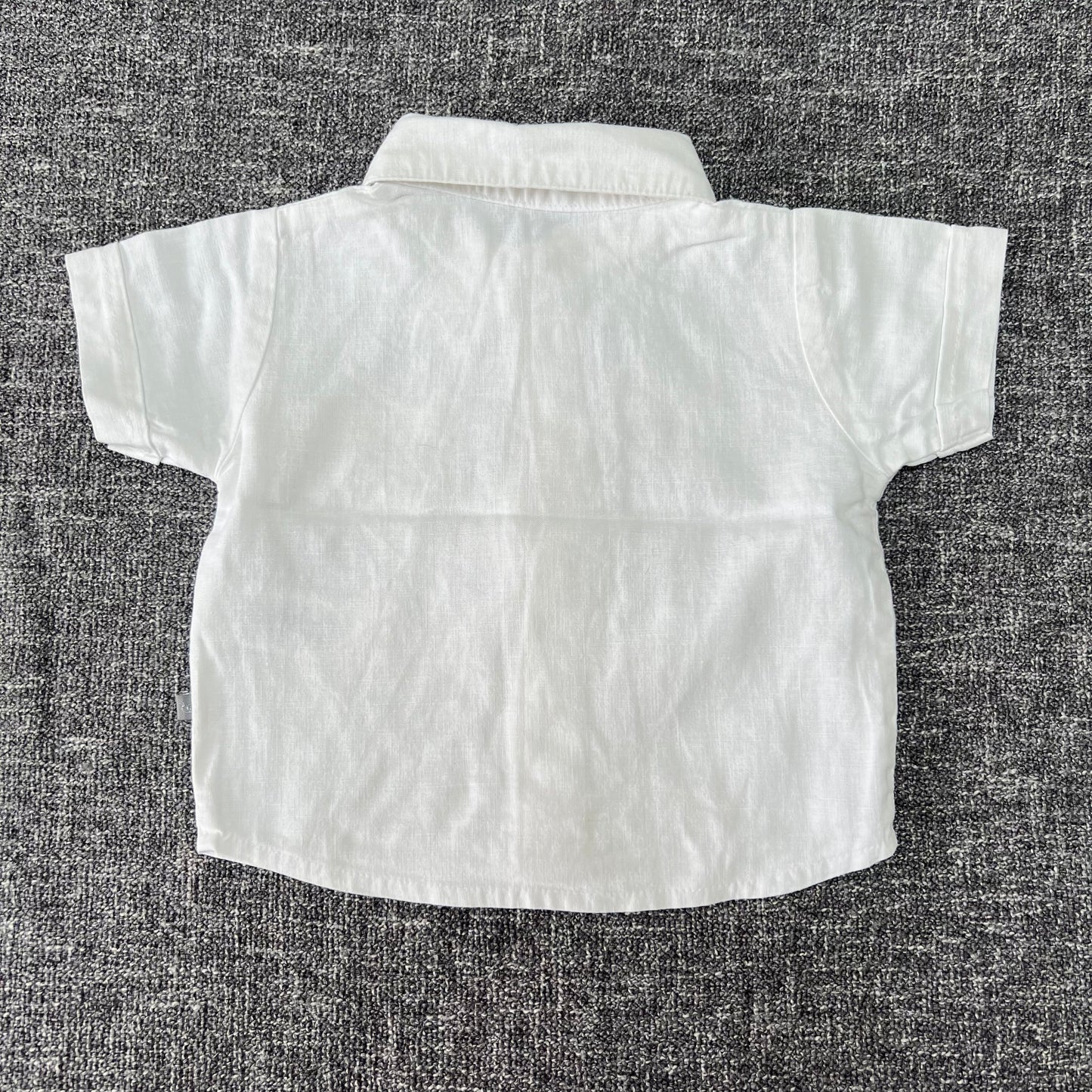 Boys 0-3 Month Short Sleeved Linen Shirt