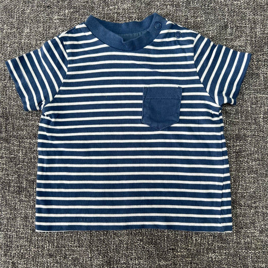 Boys 0-3 Month Blue & White Striped T-shirt