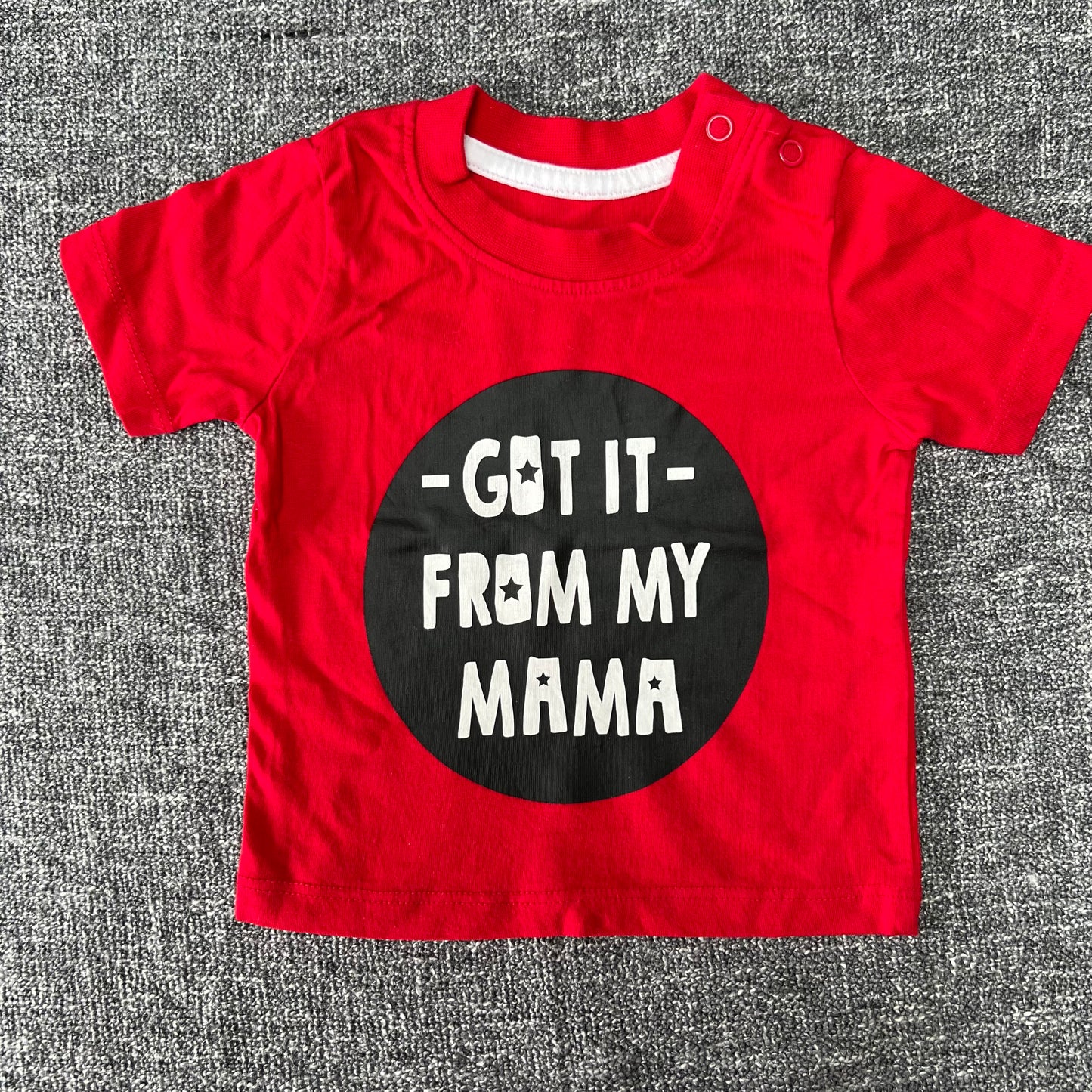 Boys 0-3 Month Red "Got It From My Mama" T-shirt