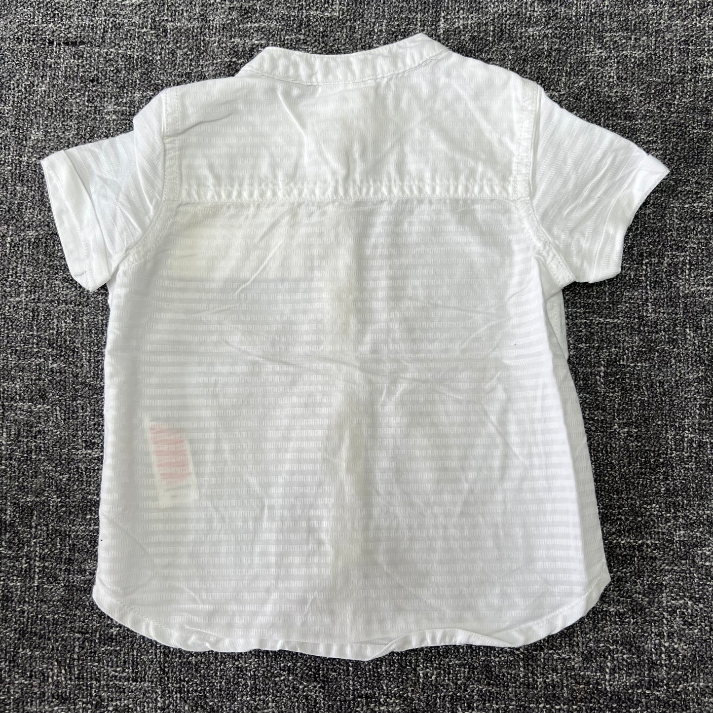 Boys 0-3 Month Short Sleeved White Grandad Shirt