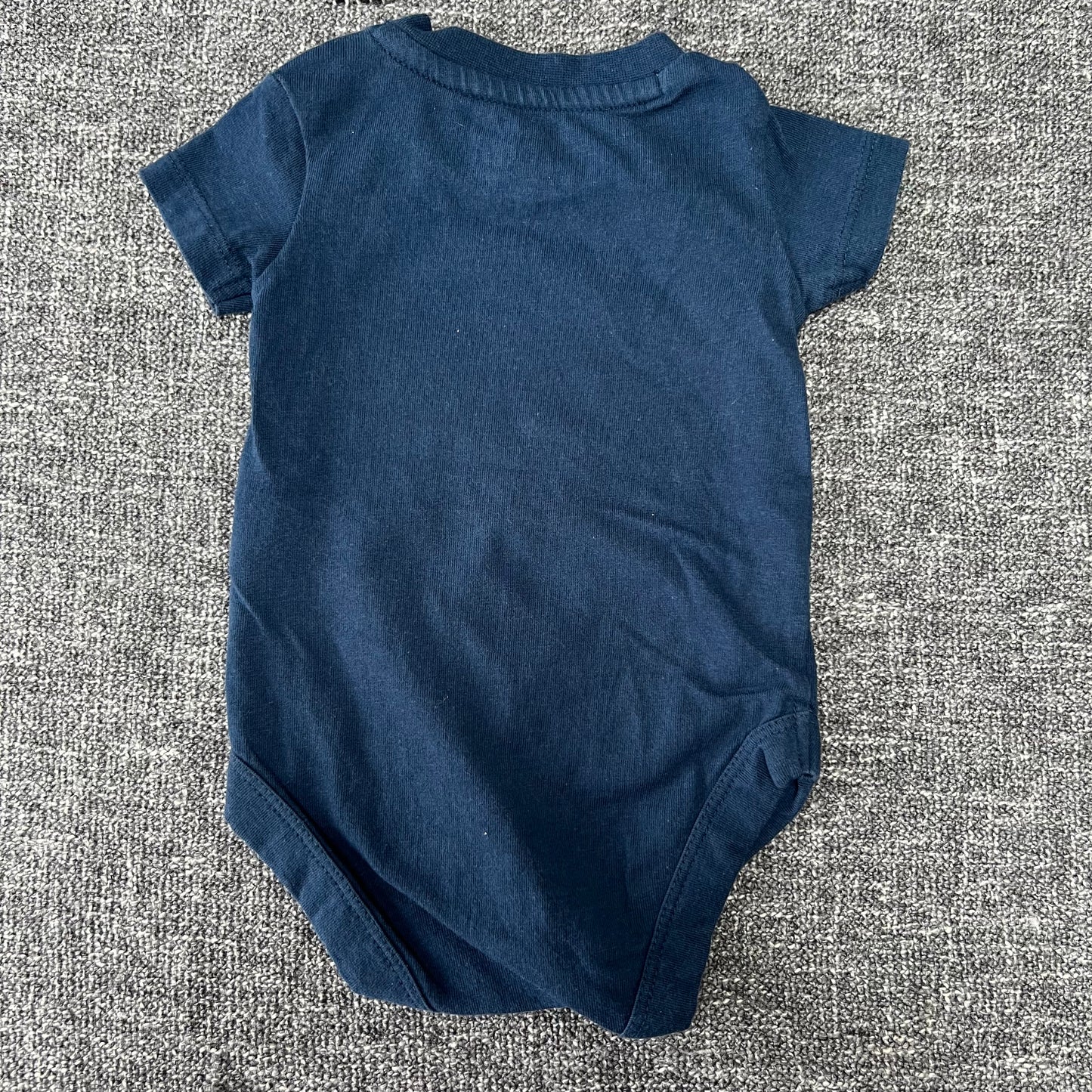 Boys 0-3 Month Navy Short Sleeved Bodysuit.