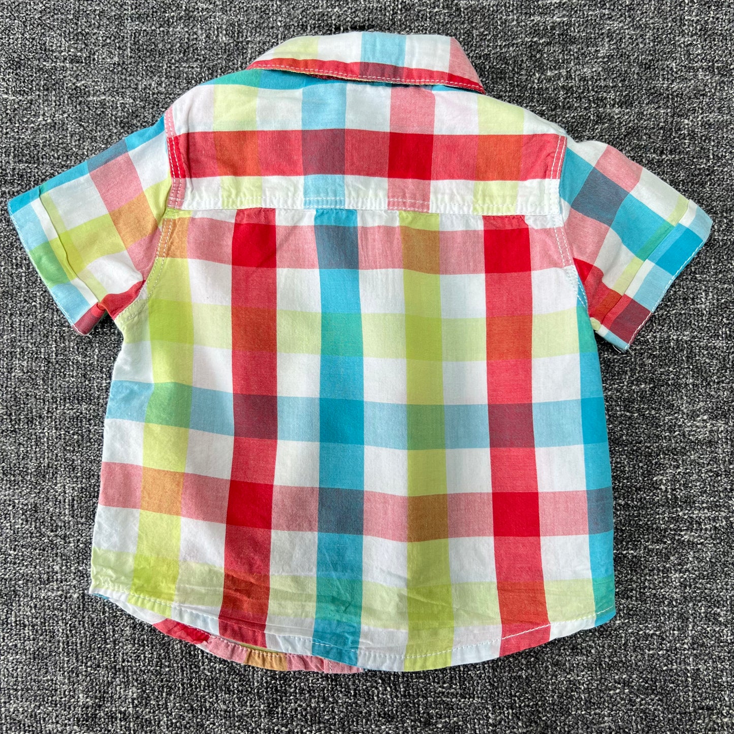 Boys 0-3 Month Short Sleeved Checked Shirt