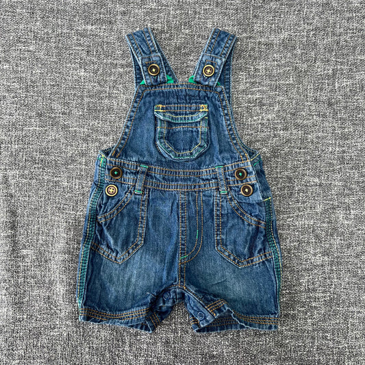 Boys 0-3 Month Summer Denim Dungarees