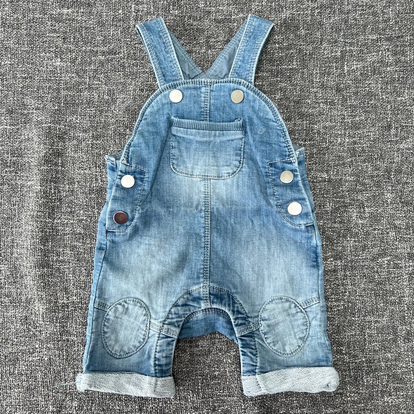 Boys 0-3 Month Denim Style Summer Dungarees