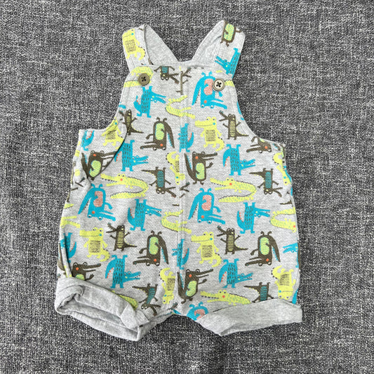 Boys 0-3 Month Grey Summer Dungarees