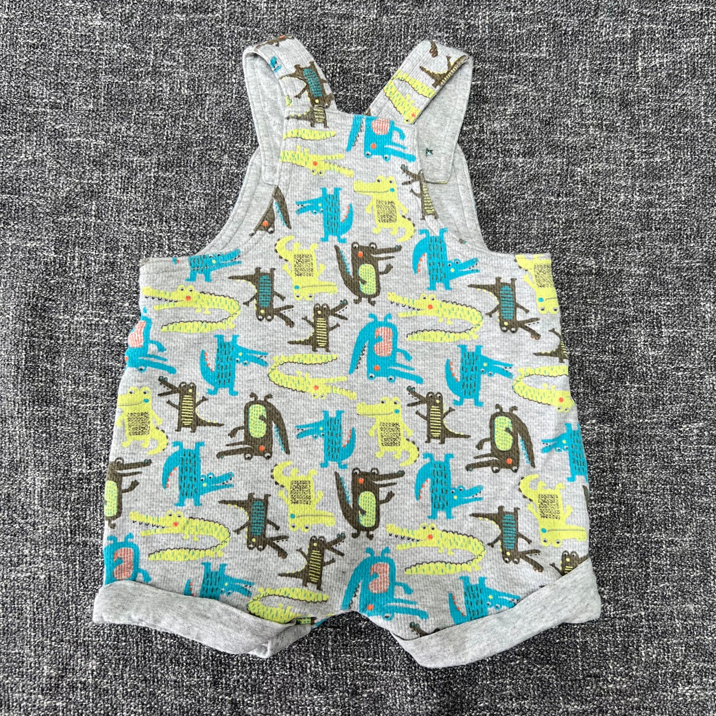 Boys 0-3 Month Grey Summer Dungarees