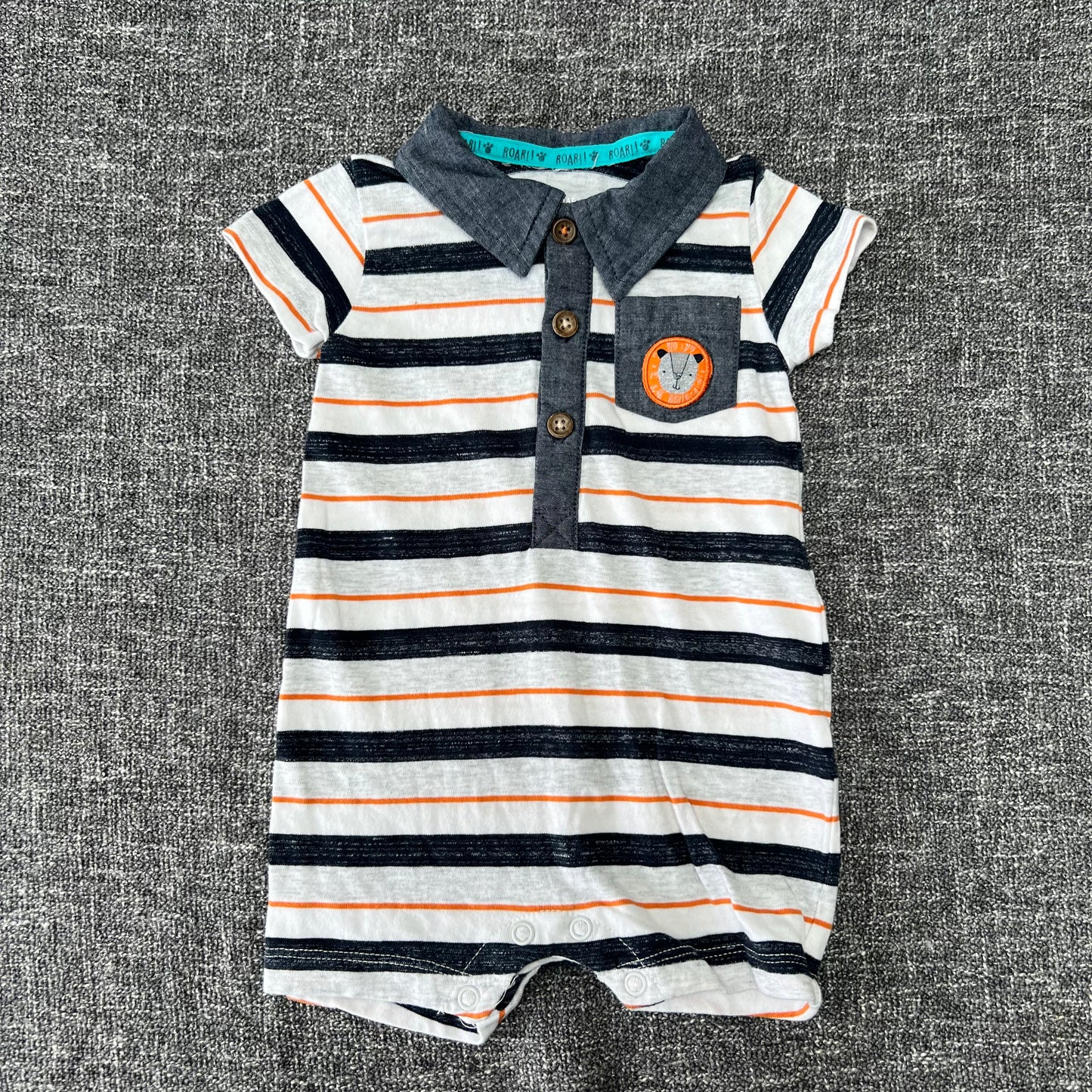 Boys 0-3 Month Striped Summer Romper