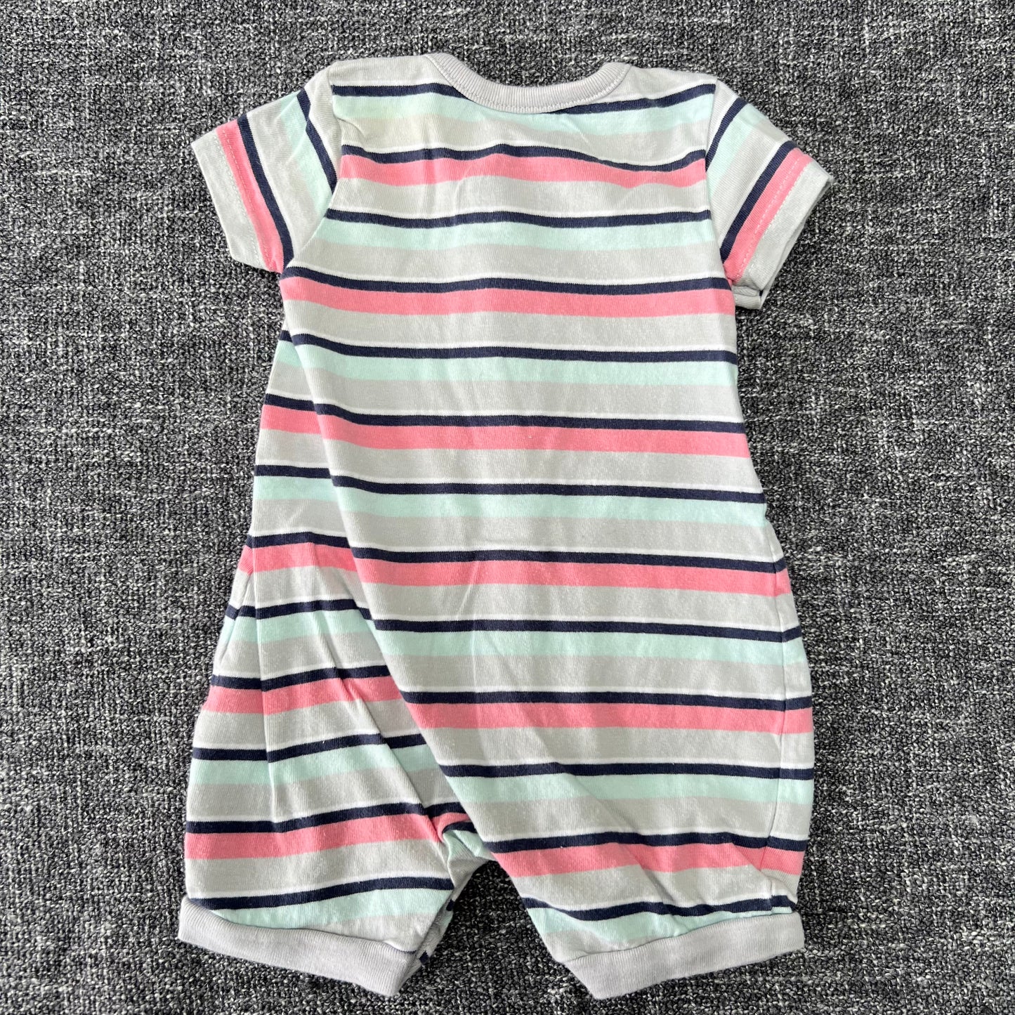 Boys 0-3 Month Striped Summer Romper.