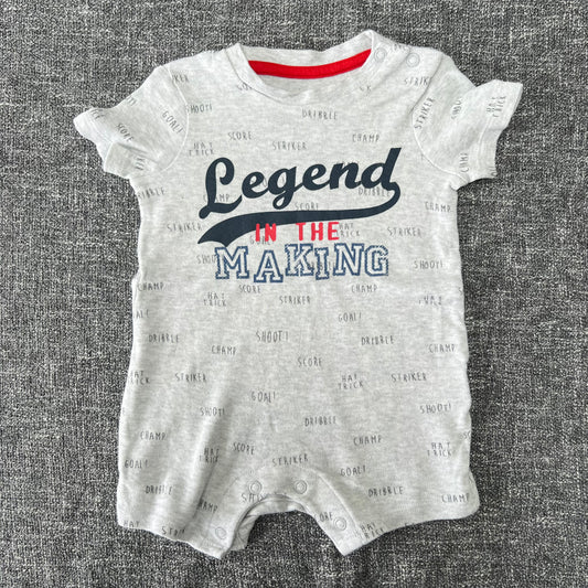 Boys 0-3 Month "Legend In The Making" Summer Romper