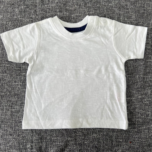 Boys 0-3 Month Plain White T-shirt.