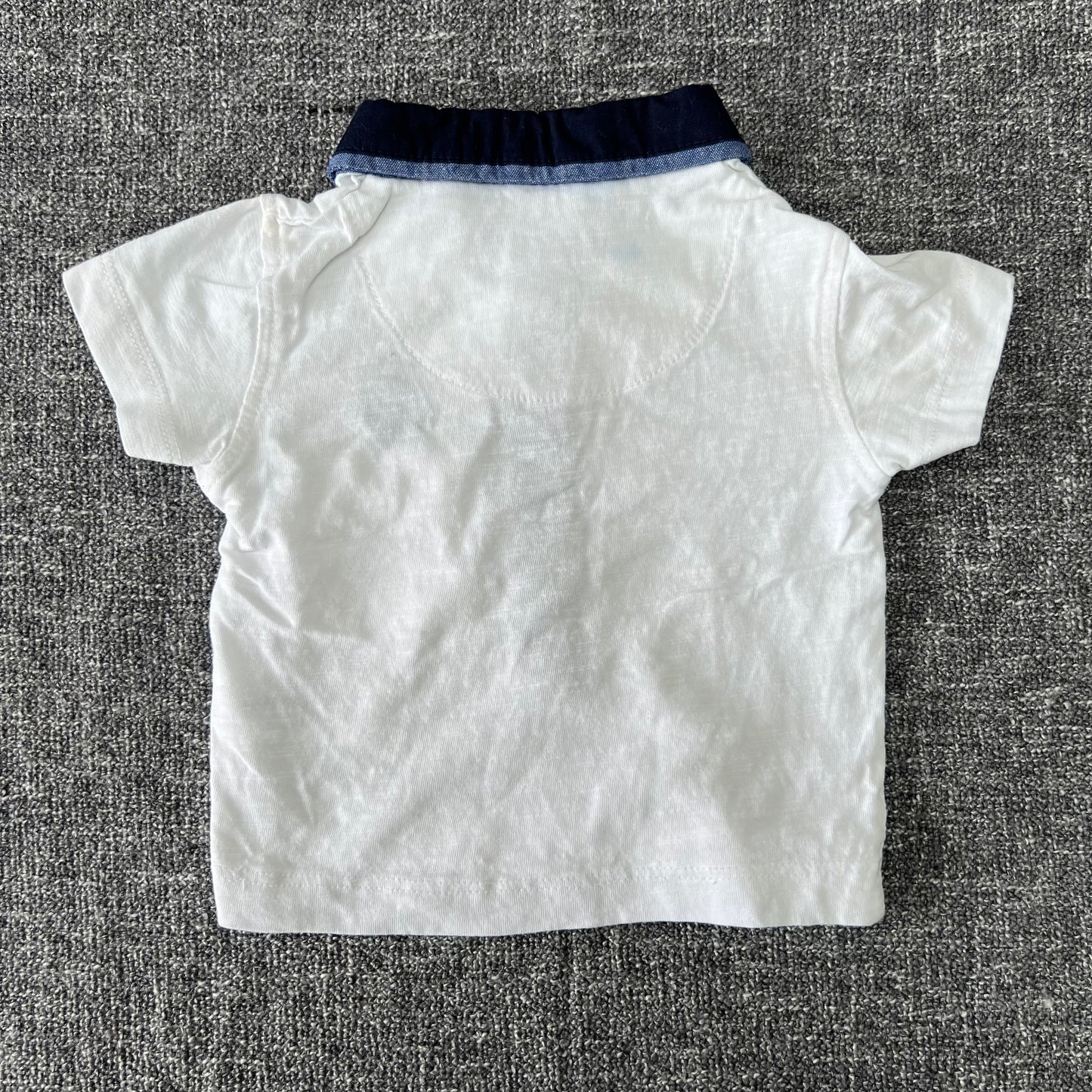 Boys 0-3 Month White Short Sleeved Polo Shirt