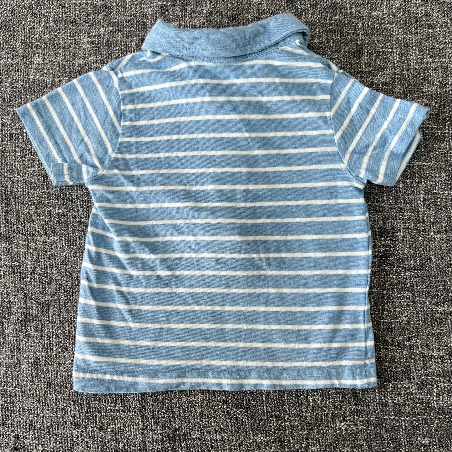 Boys 0-3 Month Short Sleeved Striped Polo Shirt