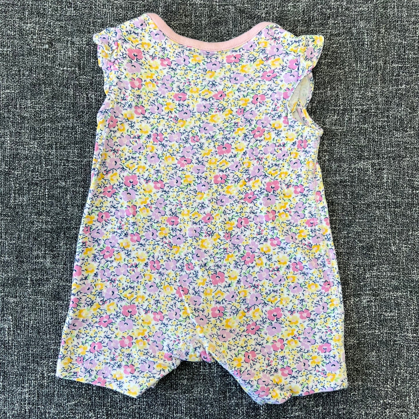 Girls 0-3 Month Flower Pattern Summer Romper