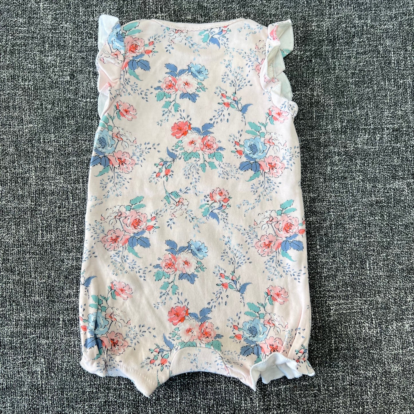 Girls 0-3 Month Flowery Summer Romper