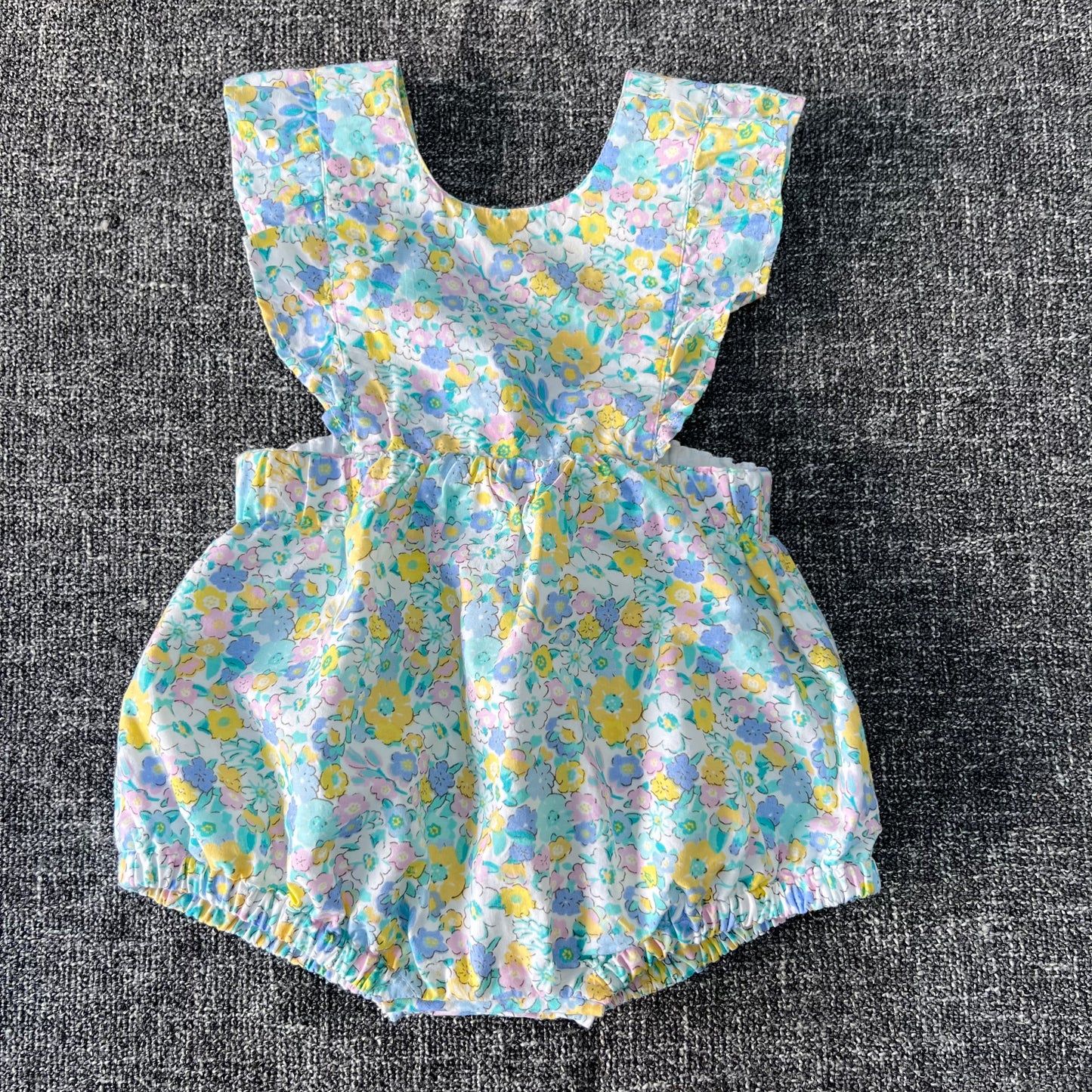 Girls 0-3 Month Flowery Summer Romper