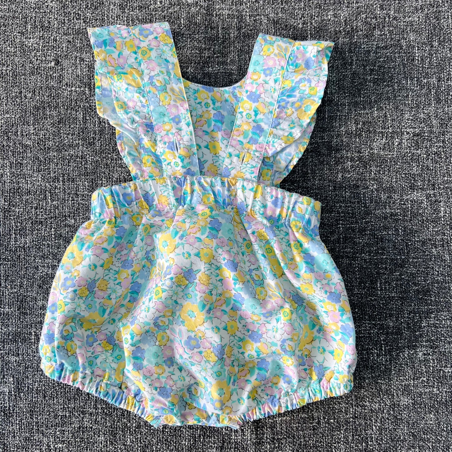 Girls 0-3 Month Flowery Summer Romper