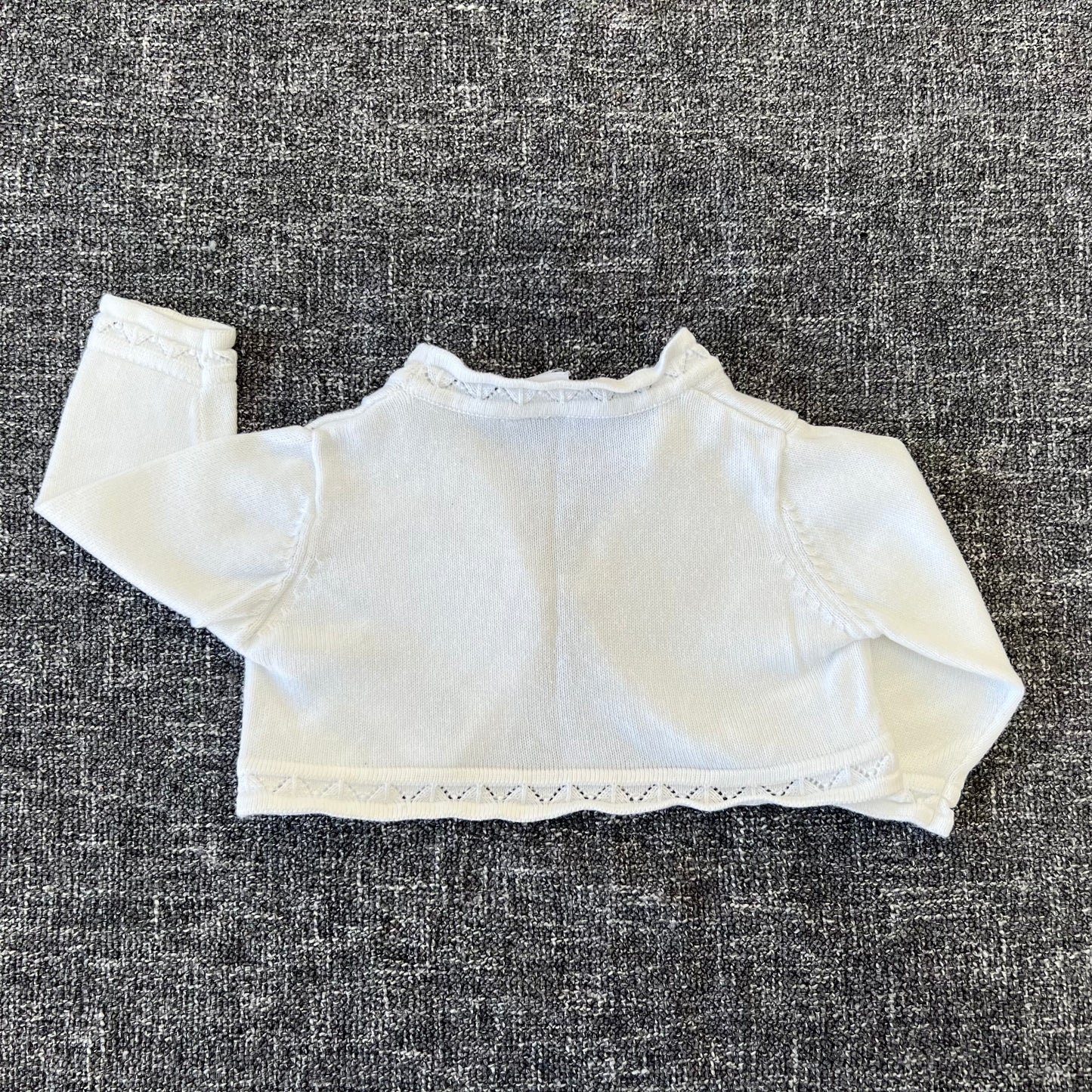 Girls 0-3 Month Plain White Bolero Cardigan