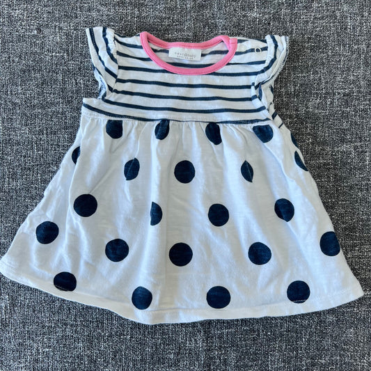 Girls 0-3 Month Striped & Spotty Summer Dress