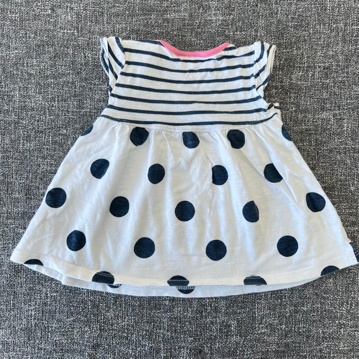 Girls 0-3 Month Striped & Spotty Summer Dress