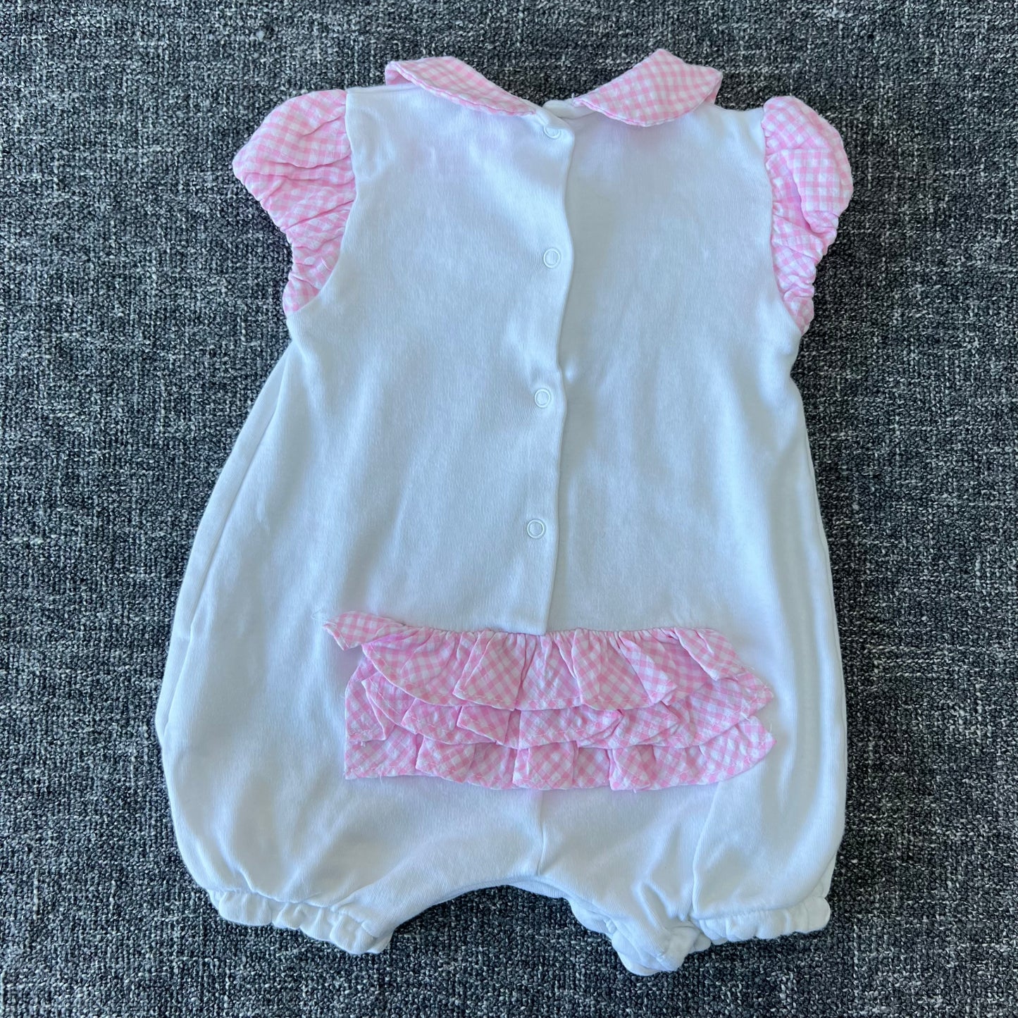 Girls 0-3 Month Pink & White Romper (PIP)