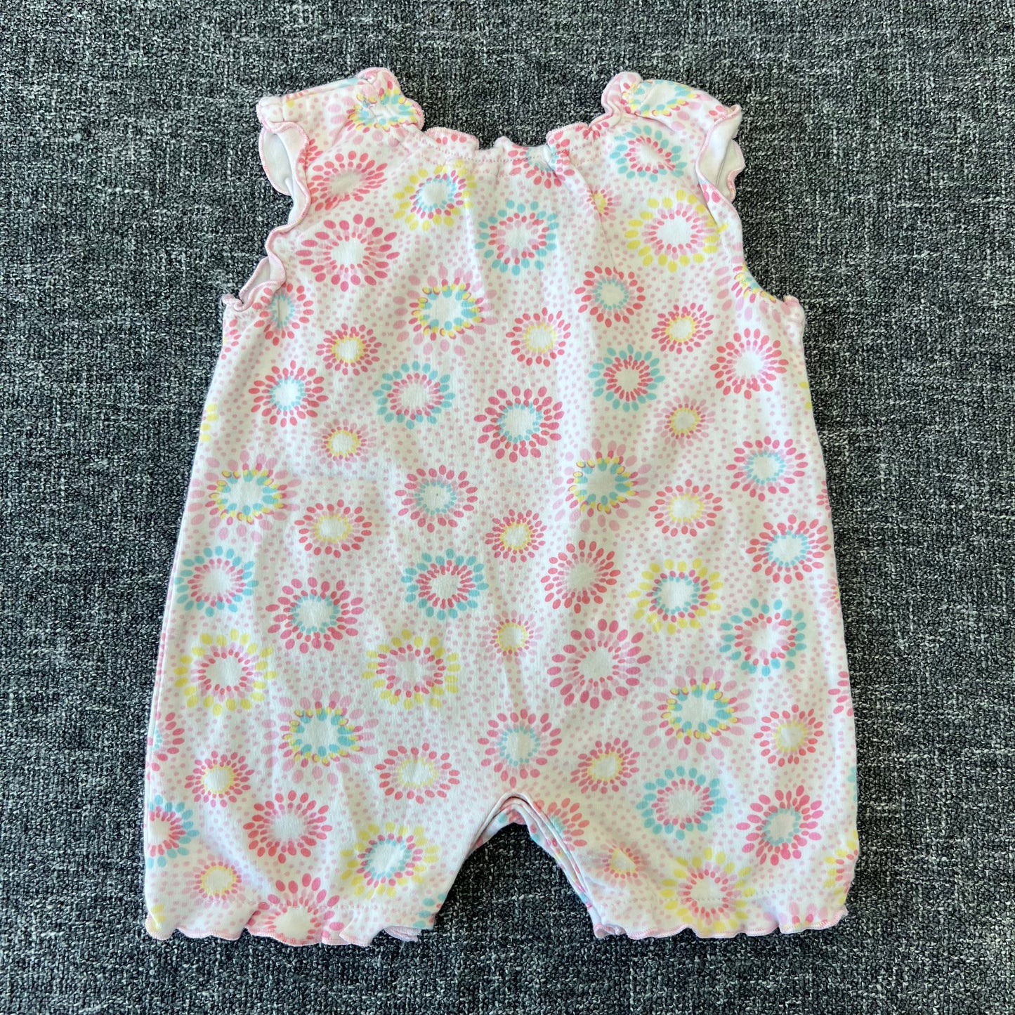 Girls 0-3 Month Flowery Summer Romper