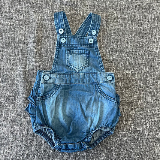 Girls 0-3 Month Denim style Summer Dungarees