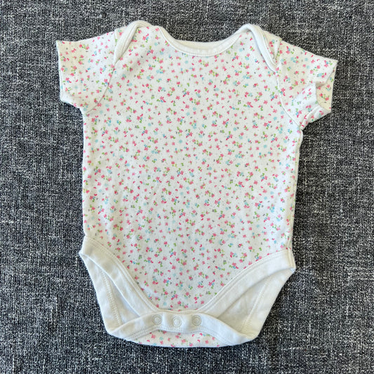 Girls 0-3 Month Flowery Short sleeved Bodysuit