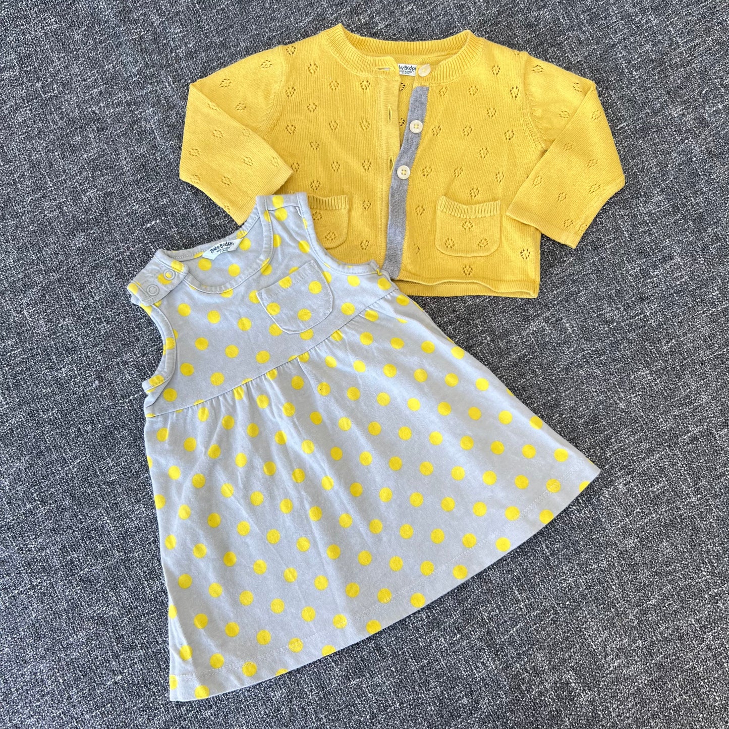 Girls 0-3 Month Summer Dress and Cardigan Outfit