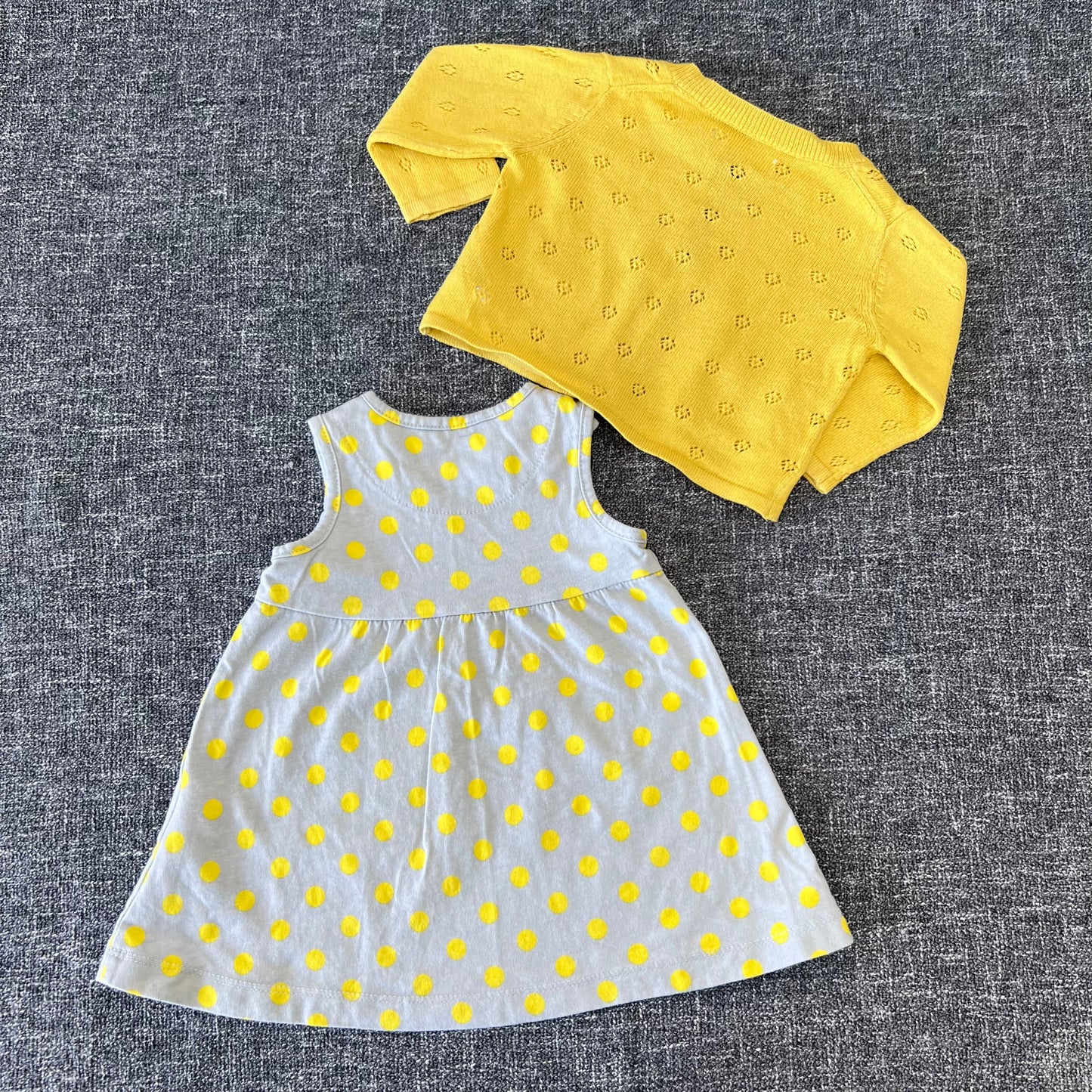 Girls 0-3 Month Summer Dress and Cardigan Outfit