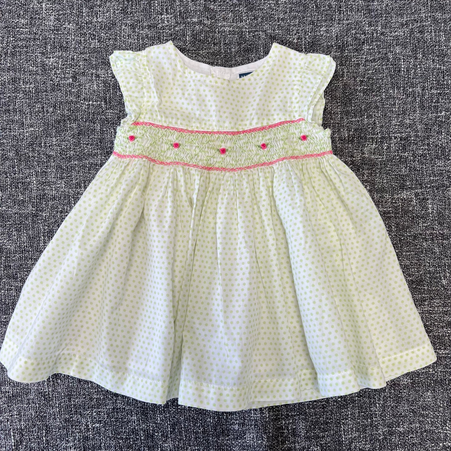 Girls 0-3 Month Green Summer Dress