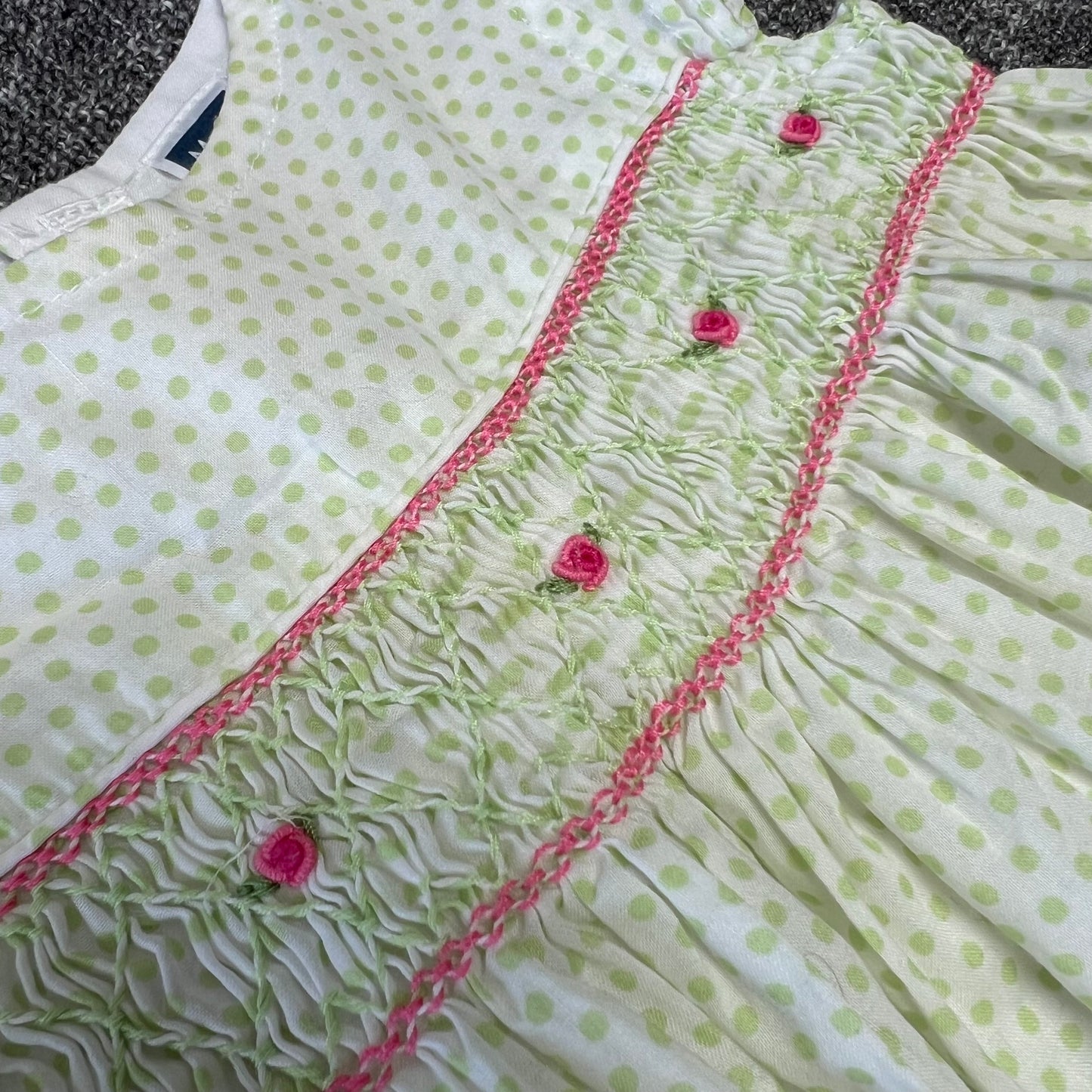 Girls 0-3 Month Green Summer Dress