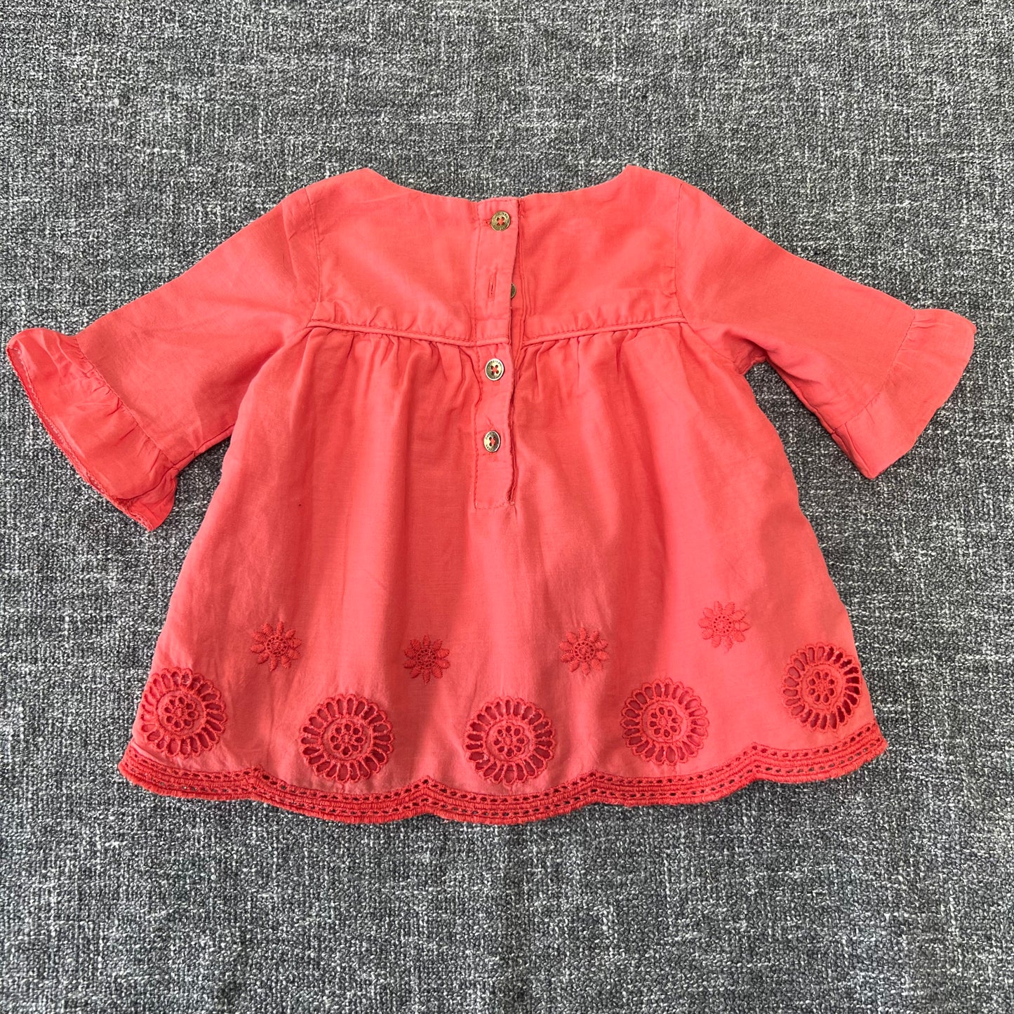 Girls 0-3 Month Embroidered Summer Dress