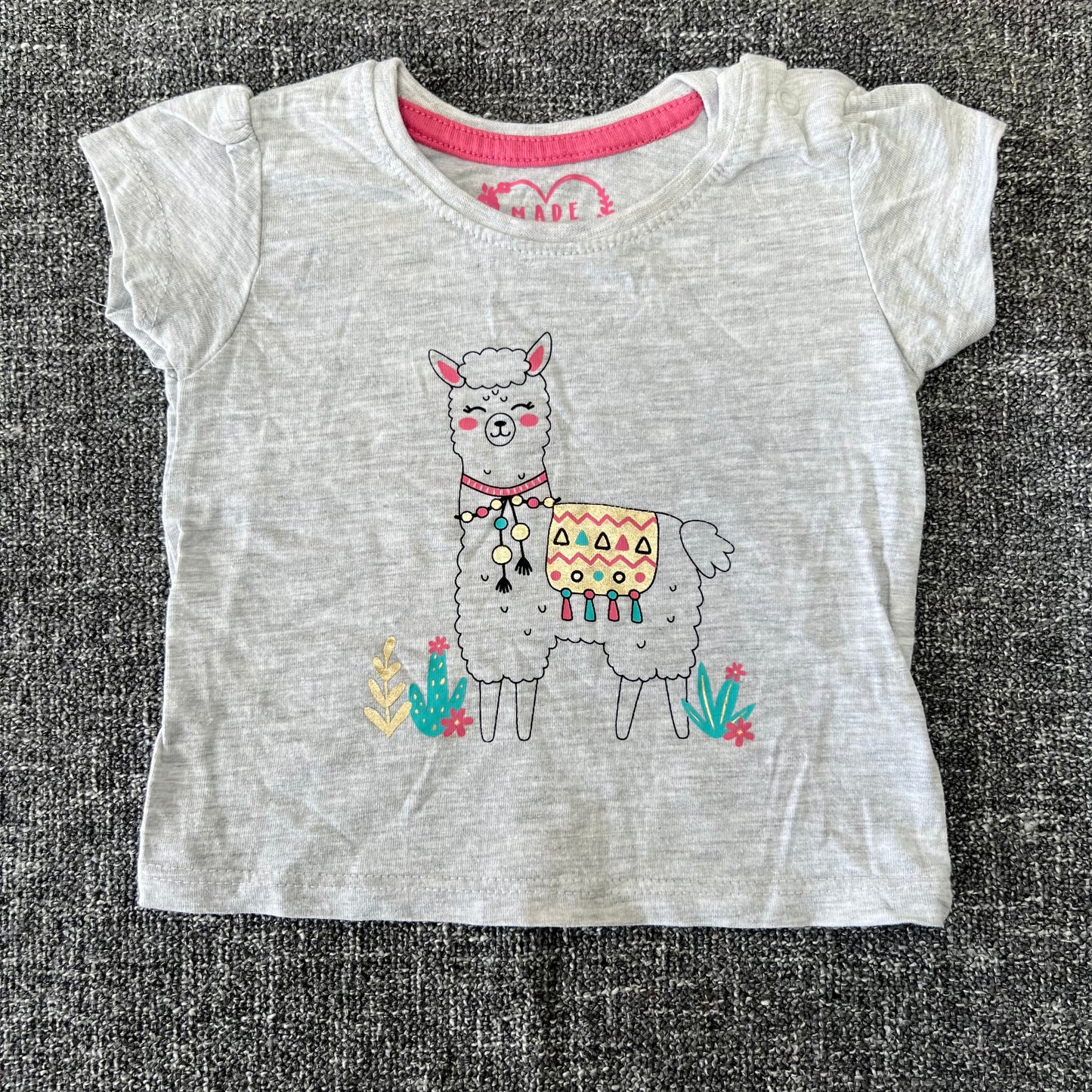 Girls 0-3 Month Llama T-shirt