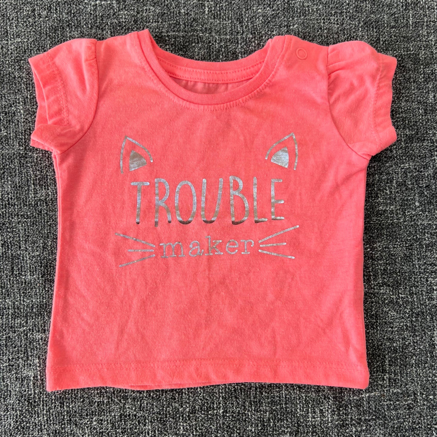 Girls 0-3 Month "Trouble Maker" T-shirt