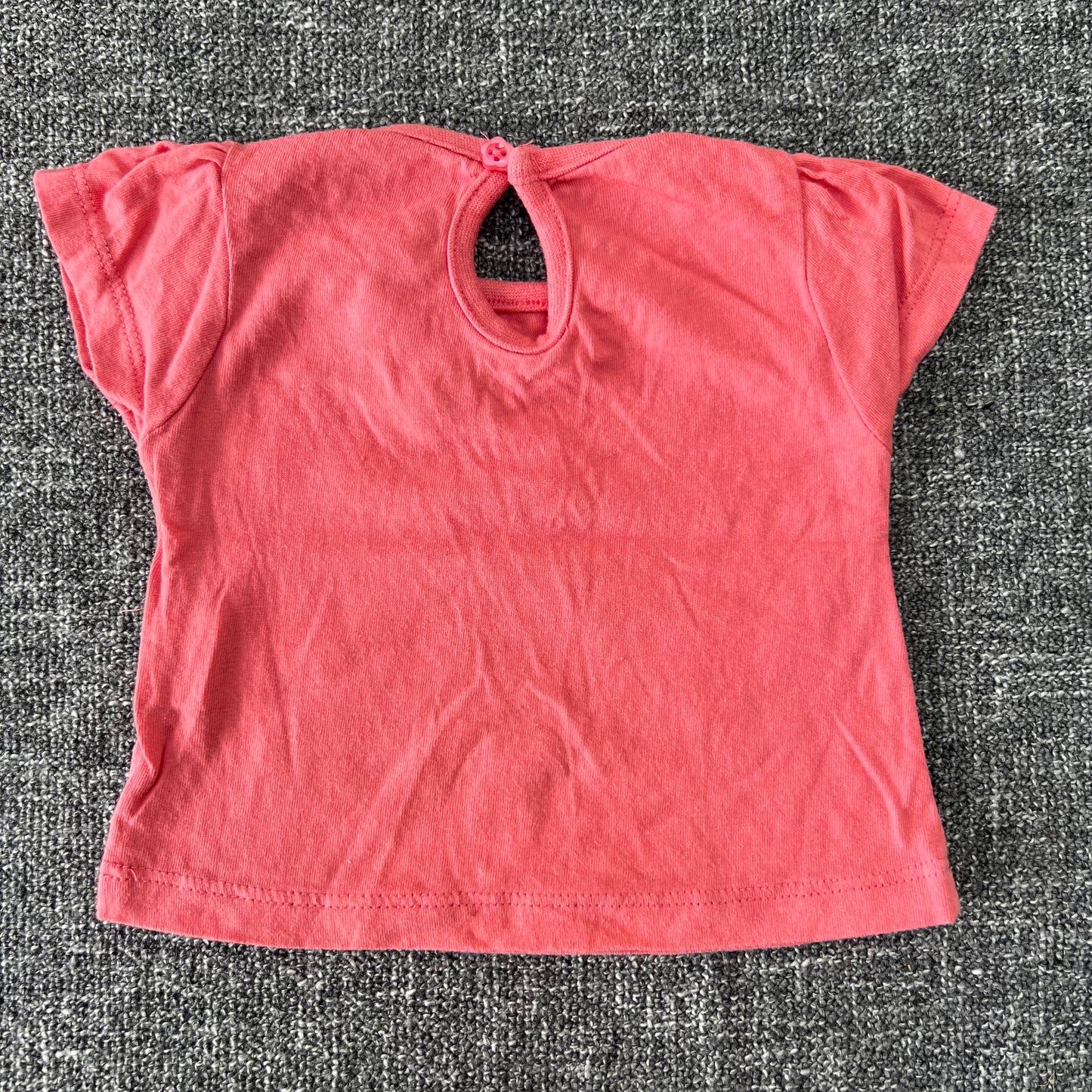 Girls 0-3 Month Peach T-shirt With Bow Detail