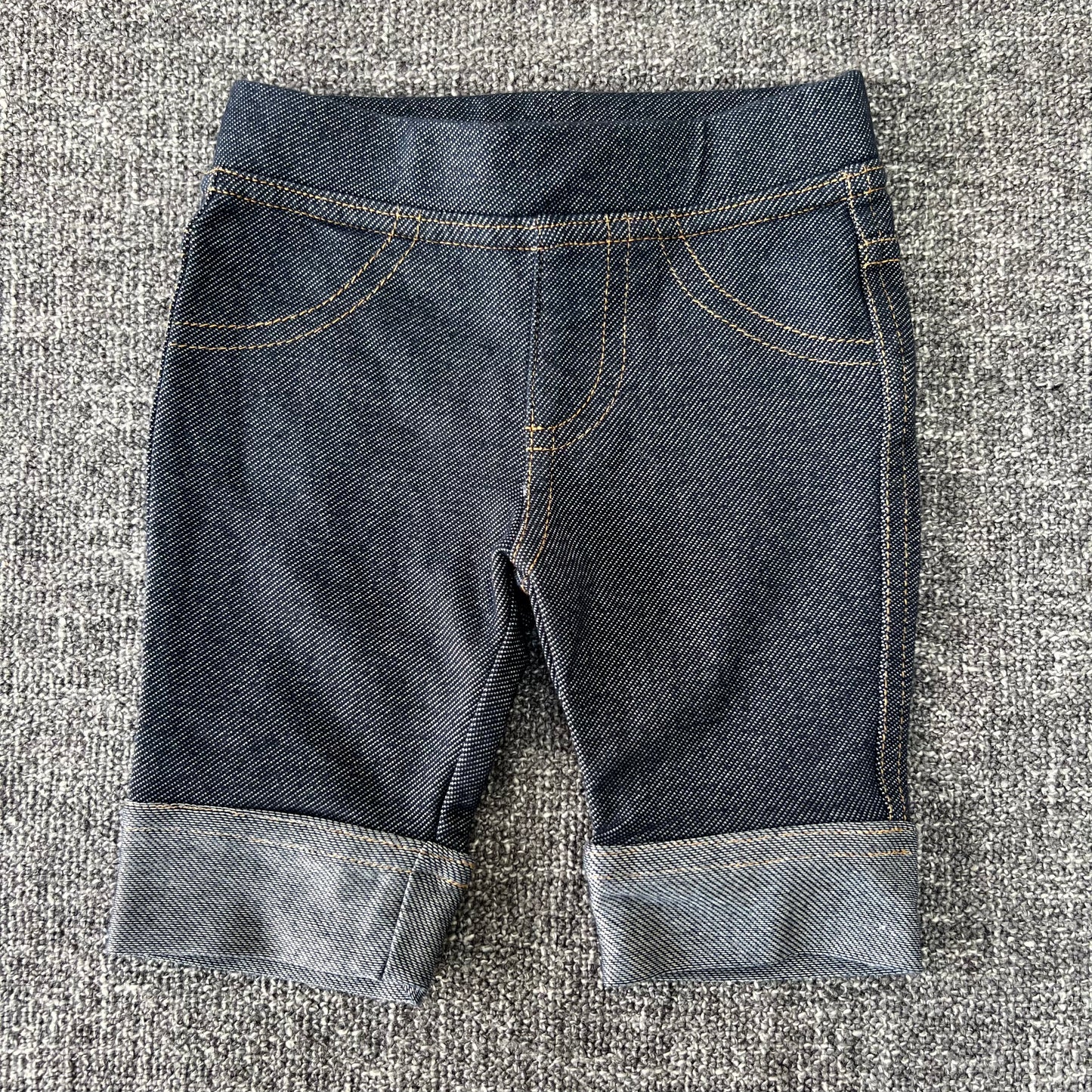 Girls 0-3 Month Denim Cropped Leggings