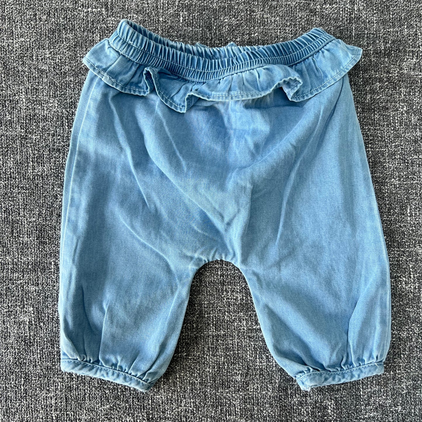 Girls 0-3 Month Denim Style Summer Trousers