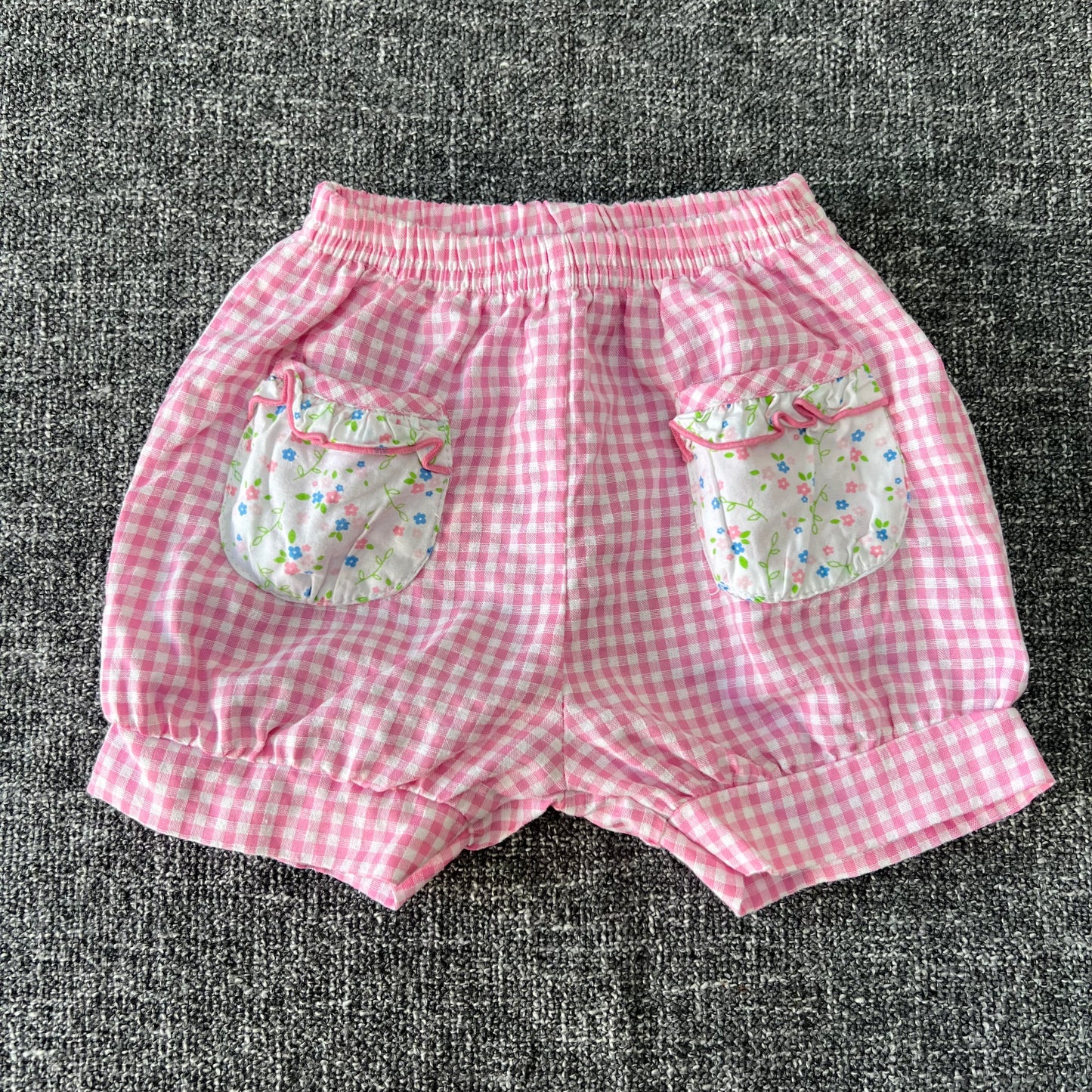 Girls 0-3 Month Pink Gingham Shorts