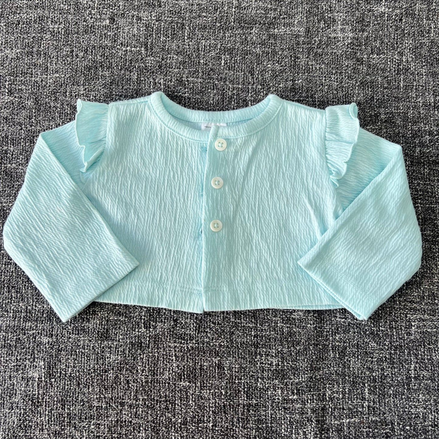 Girls 0-3 Month Green Cropped Cardigan